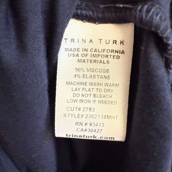 Trina Turk One Shoulder Marine Tank Top Women's Size XL Blue Stretch Party - Picture 5 of 5